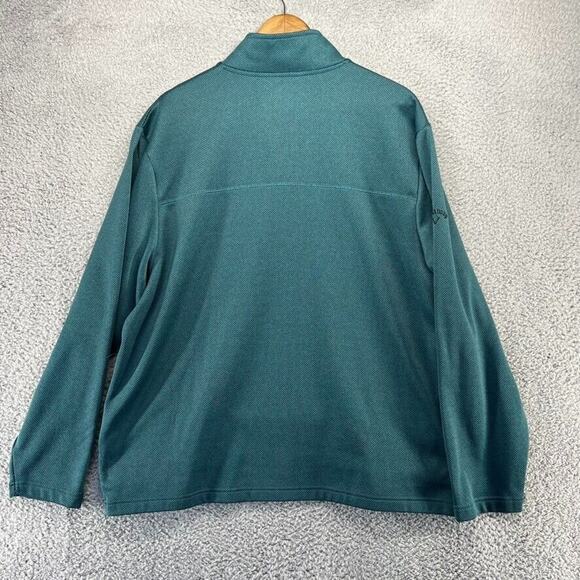 Callaway Golf Sweater Men's Large Blue 1/4 Zip Pullover Embroidered Logo Jumper - Picture 8 of 10